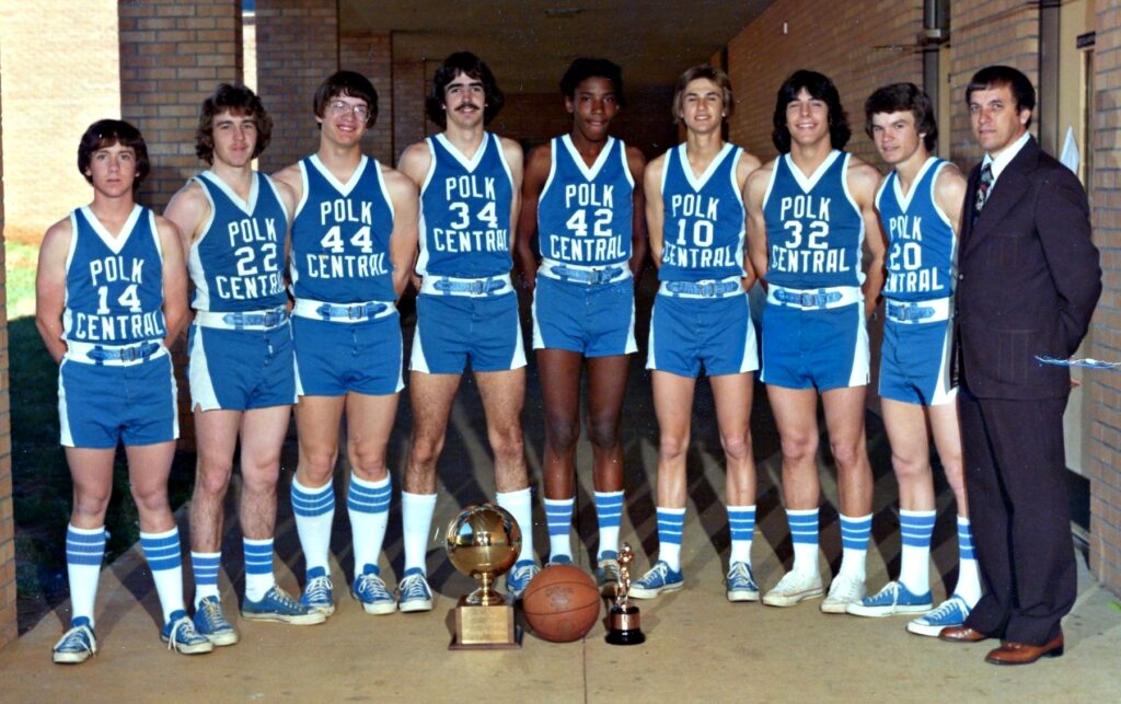 Polk County High School Boys Basketball 1977 Team Photo